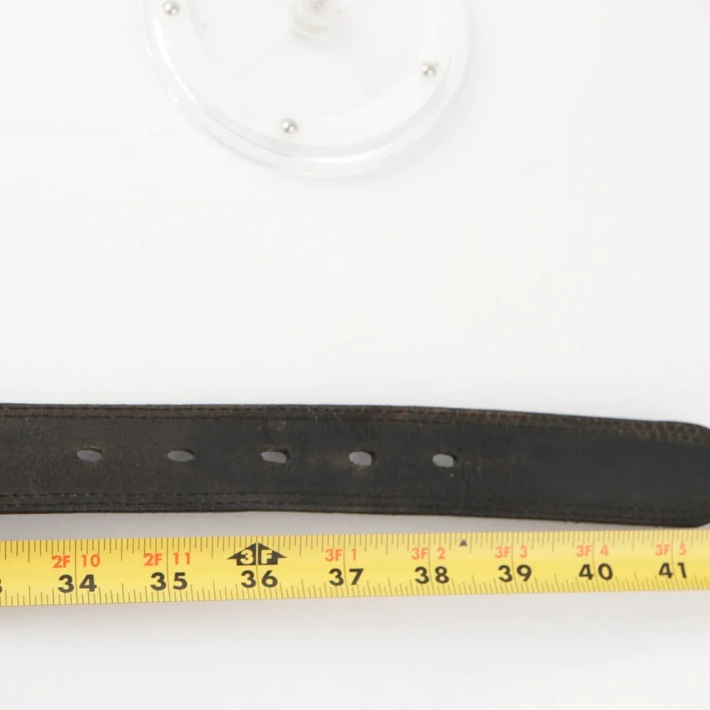 Timberland Mens Belt Size 36 Brown Leather Work Casual Adjustable Buckle Logo